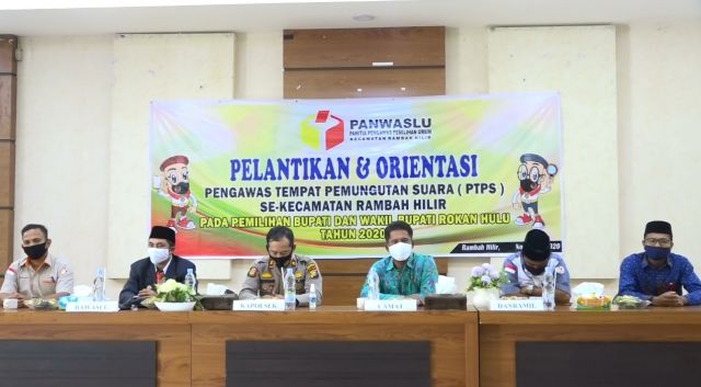 Lantik 88 PTPS, Ketua Panwaslu Rambah Hilir M. Syukriadi,S.IP : Jaga Integritas, Netralitas serta Profesionalitas dalam Bertugas