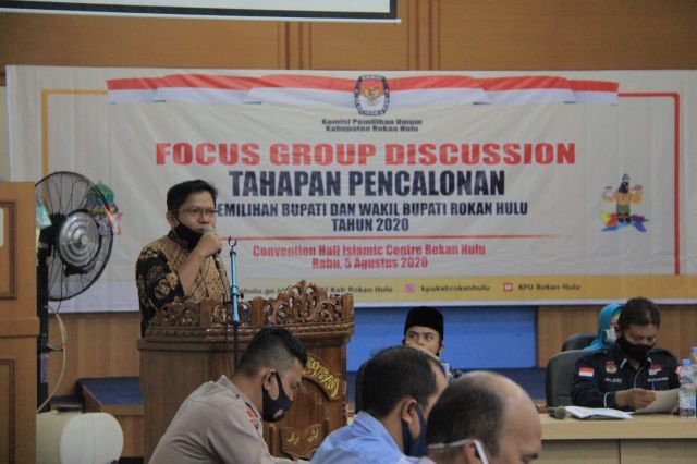 KPU Rohul Gelar FGD Tahapan Pencalonan Pemilihan Bupati dan Wakil Bupati Rohul 2020