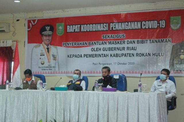 Pimpin Rakor Penanganan Covid-19 di Rohul, Gubri Tekankan Pentingnya Penguatan Penaganan Covid-19 di Sektor Hulu
