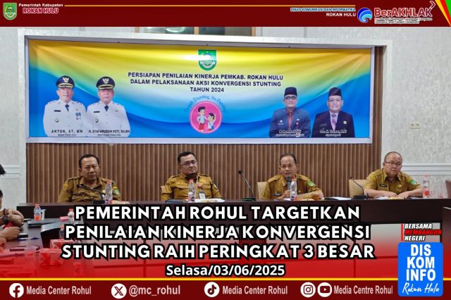 Pemerintah Rohul Targetkan Penilaian Kinerja Konvergensi Stunting Raih Peringkat 3 Besar