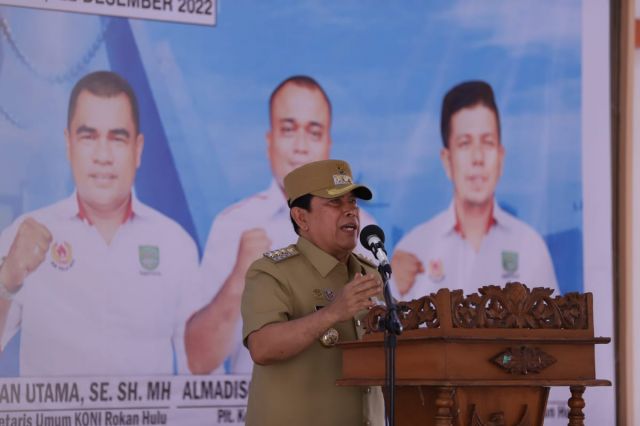 Dibuka Bupati H. Sukiman, Melalui MUSORKAB Herry Islami Terpilih Sebagai Ketua KONI Rohul Periode 2023-2027