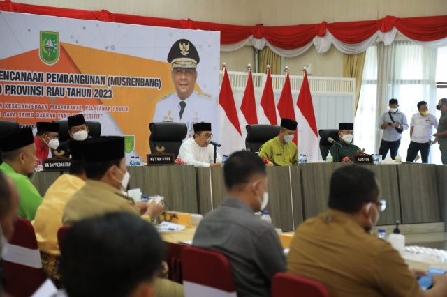 Bupati H. Sukiman Hadiri Musrenbang RKPD 2023, Usulan Pemkab Rohul Selaras dengan Prioritas Pembangunan Provinsi