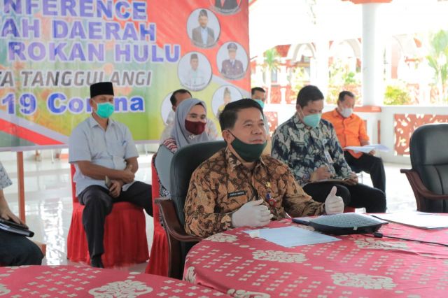 Melalui Vicon, Sekda Rohul Ikuti Rakor Persiapan Pelaksanaan Pilkada Serentak 2020 dengan Kemendagri