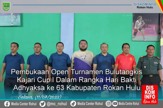 Wabup H. Indra Gunawan Buka Open Turnamen Bulutangkis Kajari Rohul CUP 1