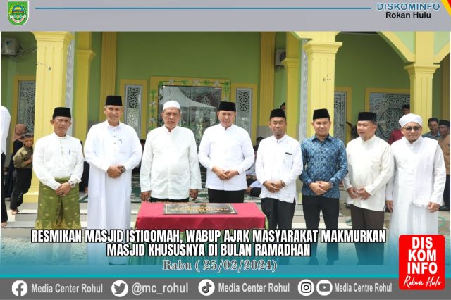 Resmikan Masjid Istiqomah, Wabup Ajak Masyarakat Makmurkan Masjid Khususnya Di bulan Ramadhan