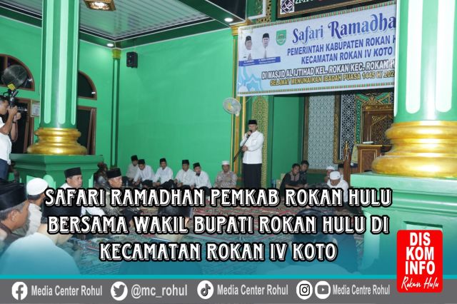 Kunjungan Safari Ramadhan Ke Rokan IV Koto, Wabup Beri Bantuan Kubah Masjid Al Ijtihad