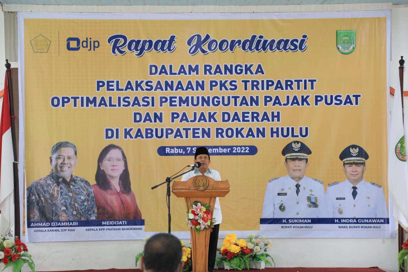 Optimalisasi Pemungutan Pajak Pusat dan Daerah, Bupati Rohul H. Sukiman Jalin PKS Tripartit bersama Kanwil DJP Riau